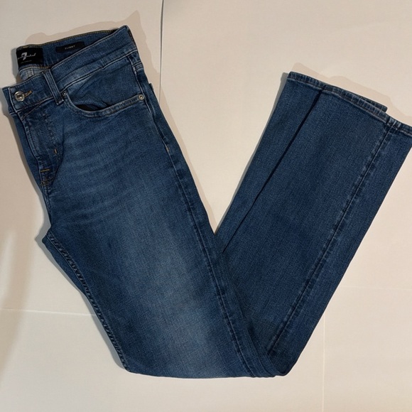 7 For All Mankind Slimmy Luxe Sport Dark Blue Denim Jeans Men's Size 31x31 - Picture 3 of 9